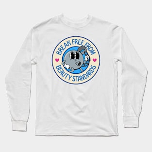 Break Free From Beauty Standards - Cute Feminist Cartoon Long Sleeve T-Shirt